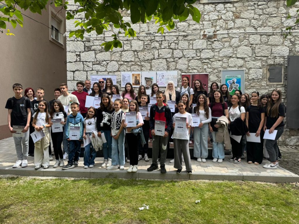 Awarded Certificates of Appreciation and Prizes to Mostar Students Who Participated in the Competition   